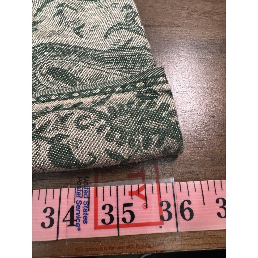 Womens Scarf Wrap Shawl Green Beige Floral Paisley Fringe Pashmina Boho Cottage - Picture 5 of 8